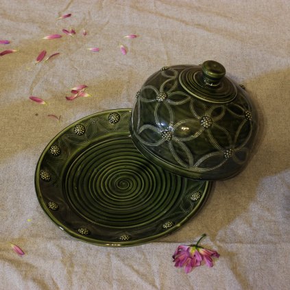 Talíř s poklopem zelený