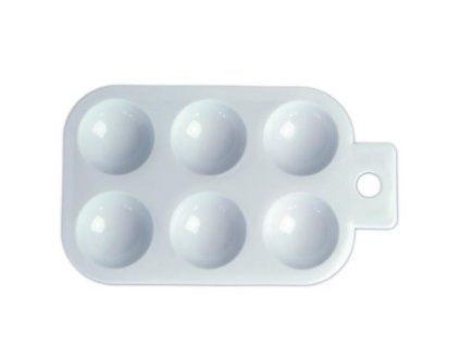 PALET6-Paint Palette Plastic 6 Sections 12/Pack