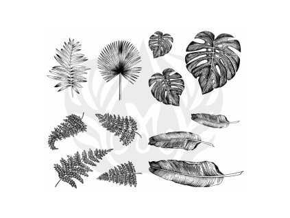 10421 mayco designer silkscreen tropical leaves