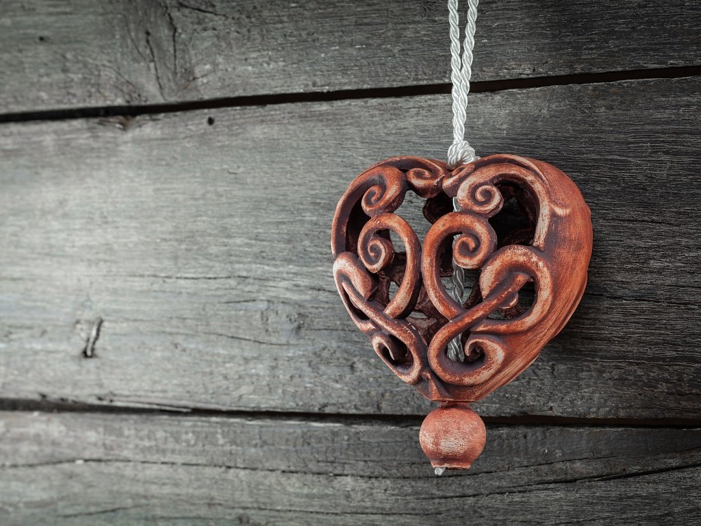 Srdce vyřezávané - patina železo - Keramika Vanya