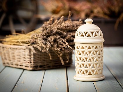 aromalampa květ ecru