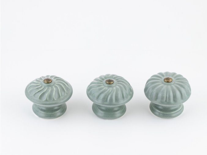 porcelán knopky mix barev sedozelena