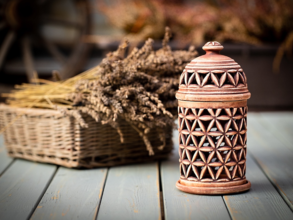 Levně Keramika Vanya Aromalampa KVĚT ŽIVOTA - patina železo