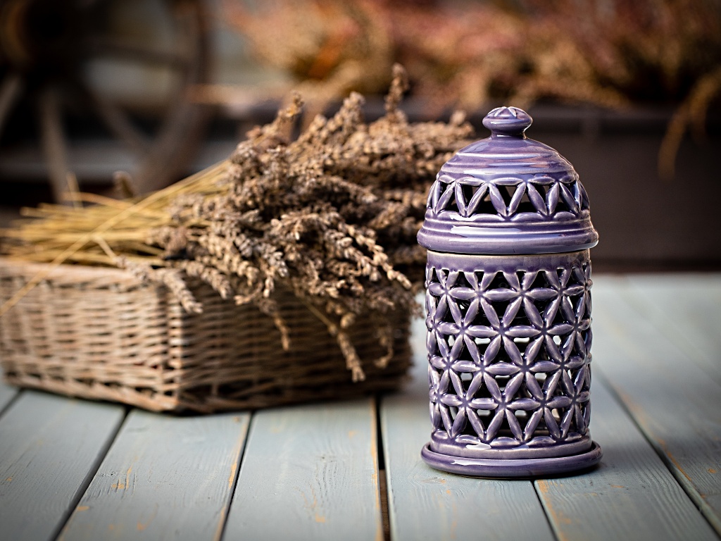 Levně Keramika Vanya Aromalampa KVĚT ŽIVOTA - levandulová