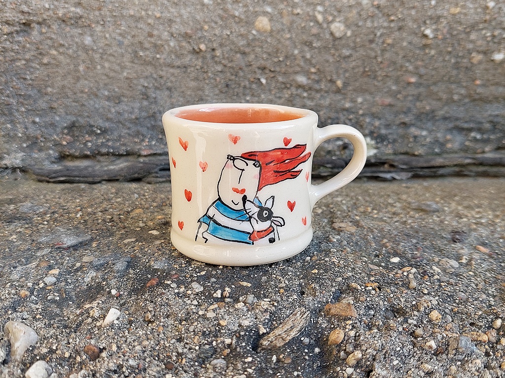 Levně Keramika Vanya Hrnek picollo holka s červenýma vlasama