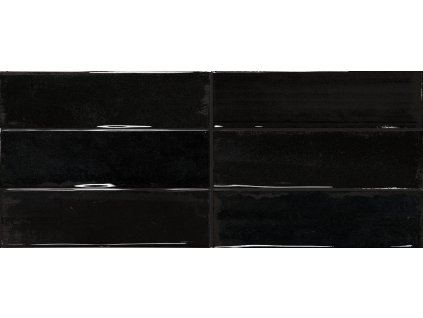 Lux Black DC Brick 3D, dekorativní obklad, černý, lesklý