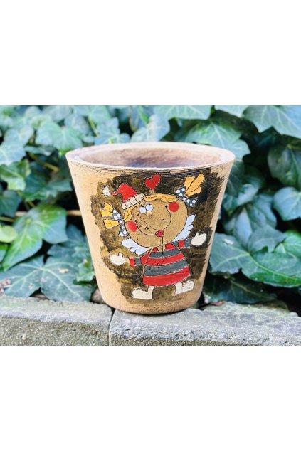 Velký květináč-  andílek