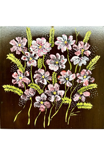 Dlaždice - růžové květy