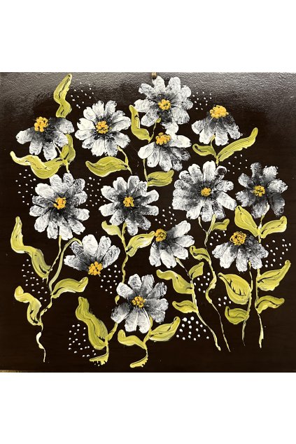 Dlaždice - bílé květy