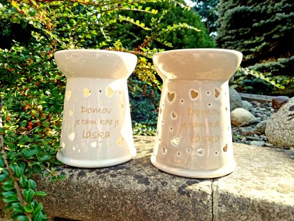 Aromalampa se srdíčky a nápisem