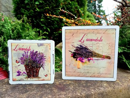 Dřevěná krabička s levandulí