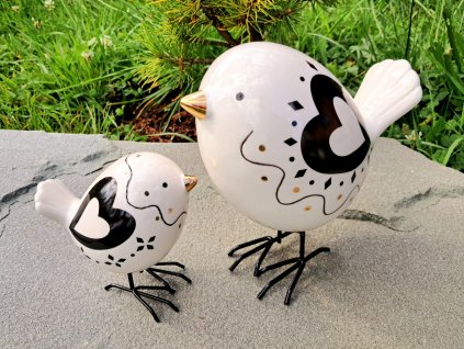 Malovaný keramický ptáček