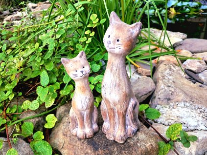 Keramická kočka, imitace dřeva