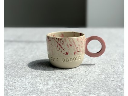 Hrnek s kulatým uchem - jen období - 120-140ml růžovo červený