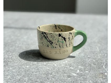 Hrnek - zas ráno - 120-140ml zeleno černý