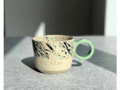 Hrnek - zas ráno - s kulatým uchem 260-290ml - zeleno černý