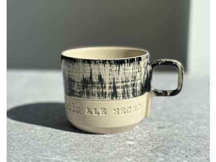 Hrnek - Můžu, ale nechci - s hranatým uchem 260-290ml černý