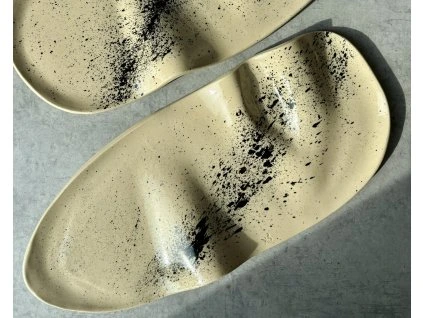 Servírovací talíř - 39x18cm - černý