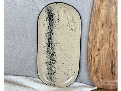 Talíř oválný 25x12cm - černý