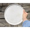 Talíř na cukroví - bílý s vločkami - Ø26-27cm