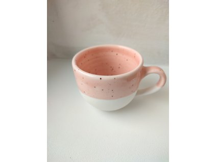 Růžový porcelánový cup 180 ml s uchem