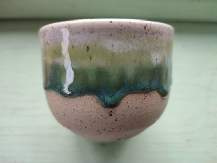 White violet cup capuccino