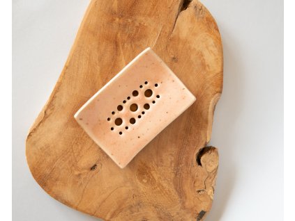 Mýdlenka obdélník růžová kropenatá