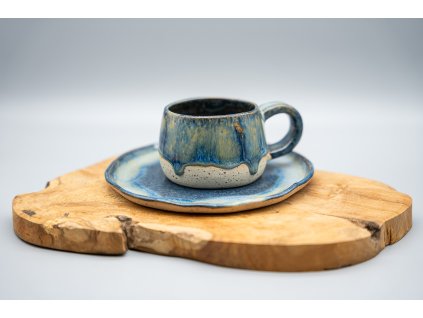 Hrneček s talířkem Dark Ocean