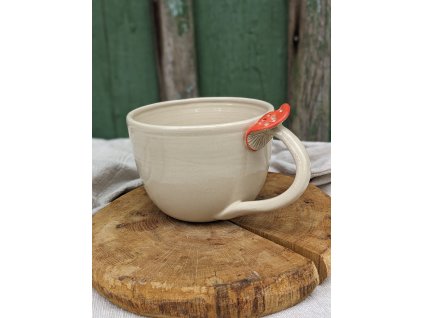 Hrnek s houbou 450ml (korál)