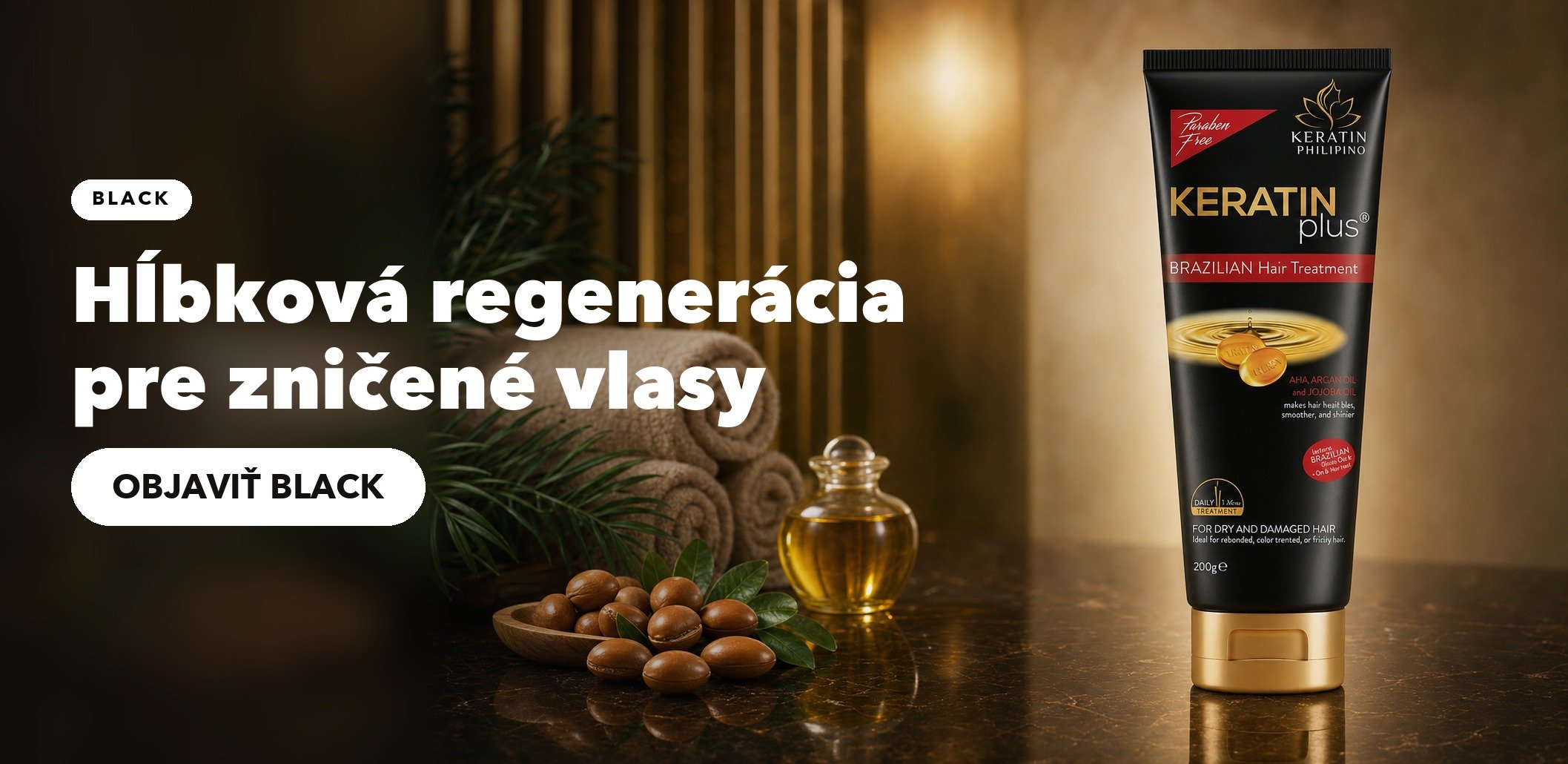 Brazílska keratínová kúra BLACK na zničené vlasy