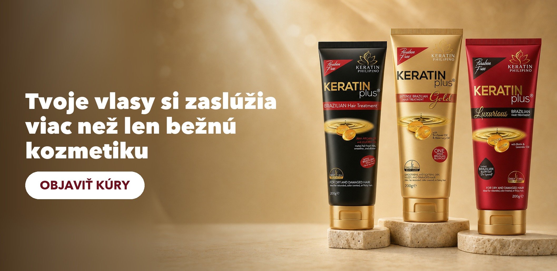 Brazílska keratínová kúra doma: Black, Gold a Luxurious
