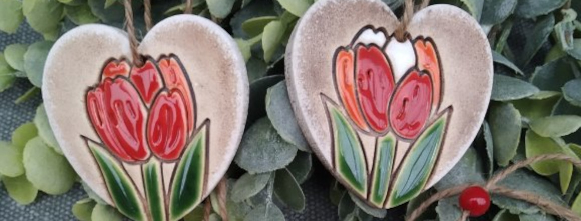 Srdíčko s tulipány