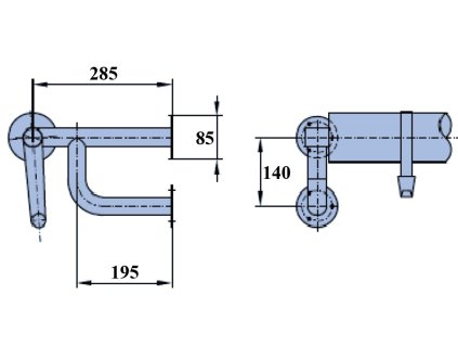 Stojany navíjecího zařízení - na zeď