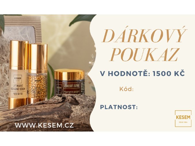 Dárkový poukaz 1500 Kč