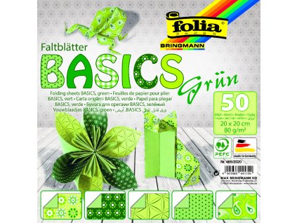 Origami papír Basics 80g/m2 50 listů 20x20 cm - výběr barev