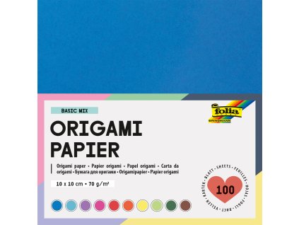 Origami papír mix 10 barev 70g/m2 100 listů - výběr velikosti