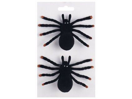 Pavouk na klipu černý 10 x 2 x 8 cm, 2 ks