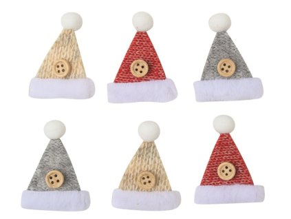Čepice na kolíčku 5 cm, 6 ks v sáčku