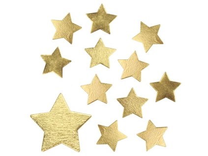 Hvězdičky dřevěné 3,5 cm, 12 ks - výběr barvy