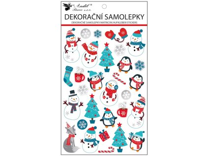 Samolepka POP UP sněhuláci 14,5 x 25 cm