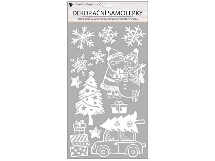 Samolepka vánoční s glitry 24 x 47 cm