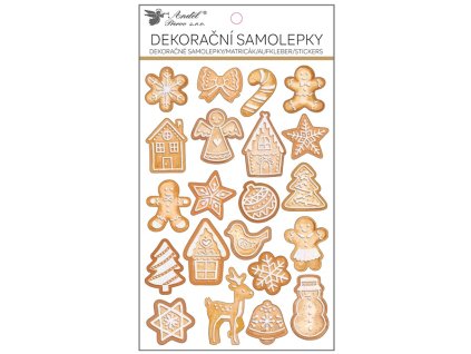 Samolepky perníky s glitry 14,5 x 25 cm, POP UP