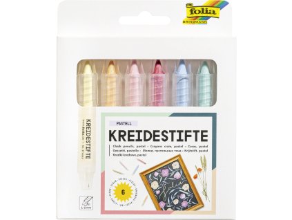 Křídy v tužce - 6 ks - pastelové