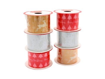 ozdobna stuha sirka 50 mm smes vanocnich motivu cena za 1 ks