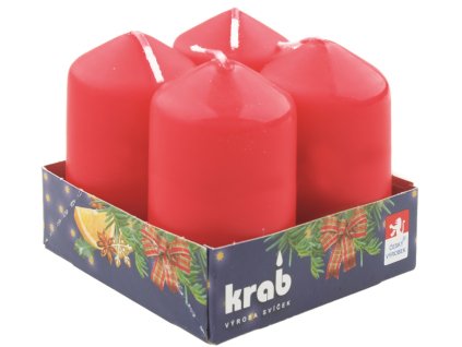 Adventní svíčky válcové, 40 × 80 mm, sada 4 ks - výběr barvy