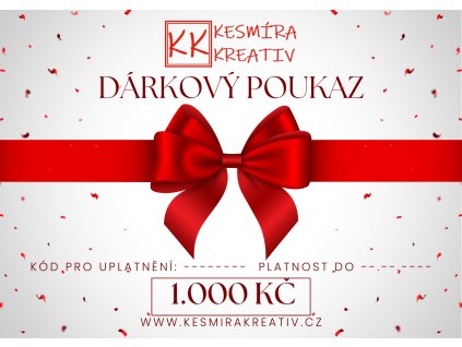 White and Red Elegant Ribbon with Confetti Gift Certificate