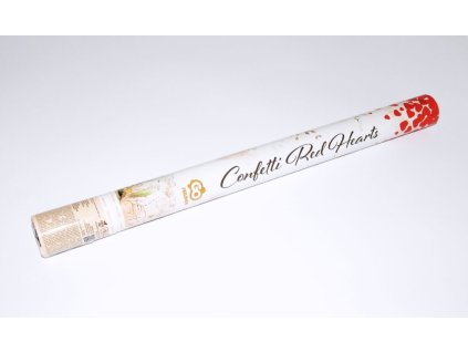 Konfety vystřelovací červené srdce 60cm