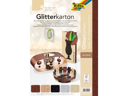 Glitrový karton 300g 5 ks classic