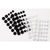 Samolepicí suchý zip puntíky - 60 ks - černé a bílé