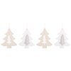Stromek dřevěný na zavěšení 7 cm, 4 ks